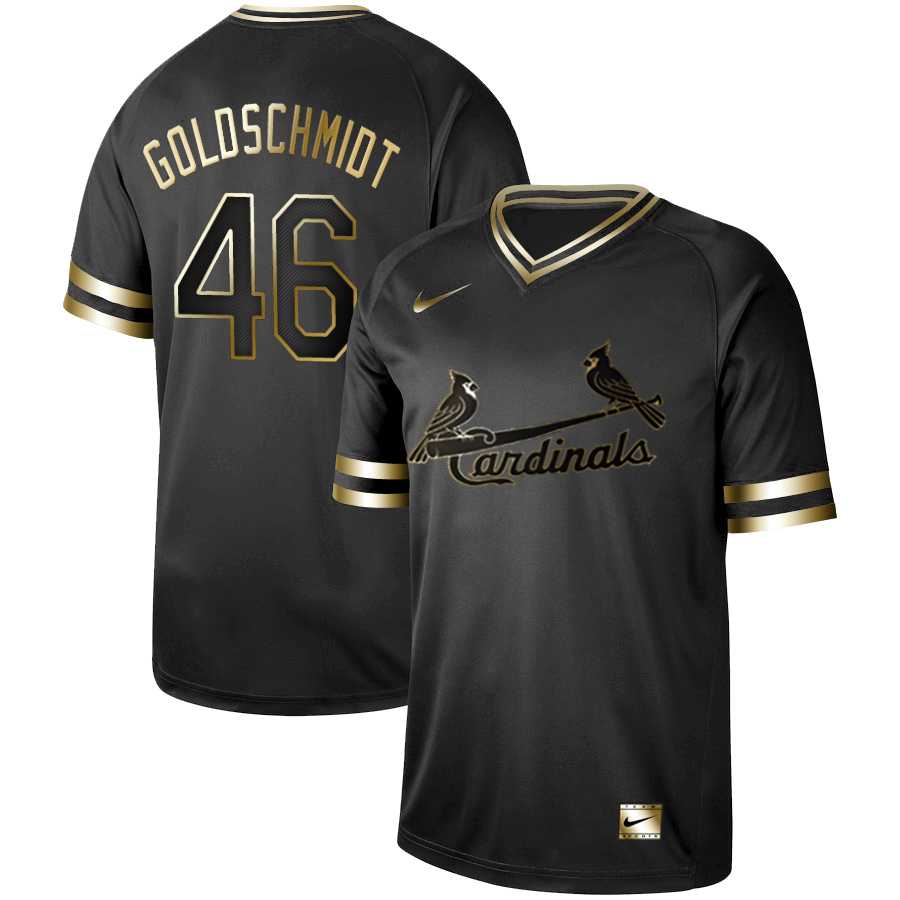 Cardinals 46 Paul Goldschmidt Black Gold Nike Cooperstown Collection Legend V Neck Jersey Dzhi,We sell and wholesale Cardinals 46 Paul Goldschmidt Black Gold Nike Cooperstown Collection Legend V Neck Jersey Dzhi on line form chian!